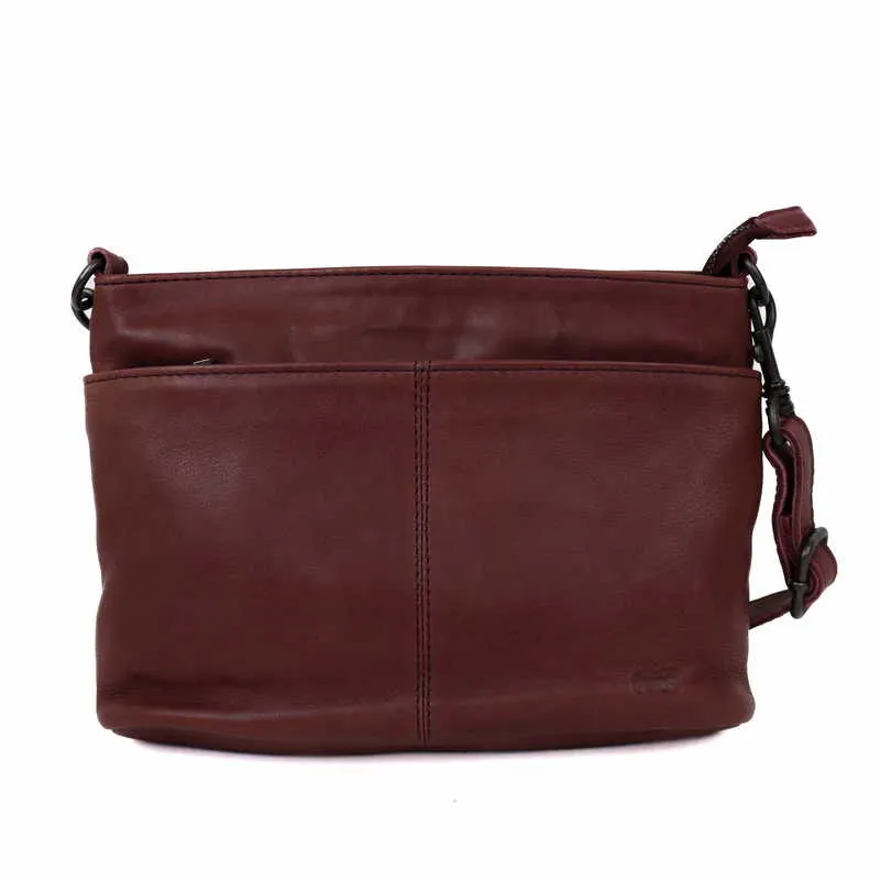 BEAR DESIGN Umhängetasche Bordeau Leder