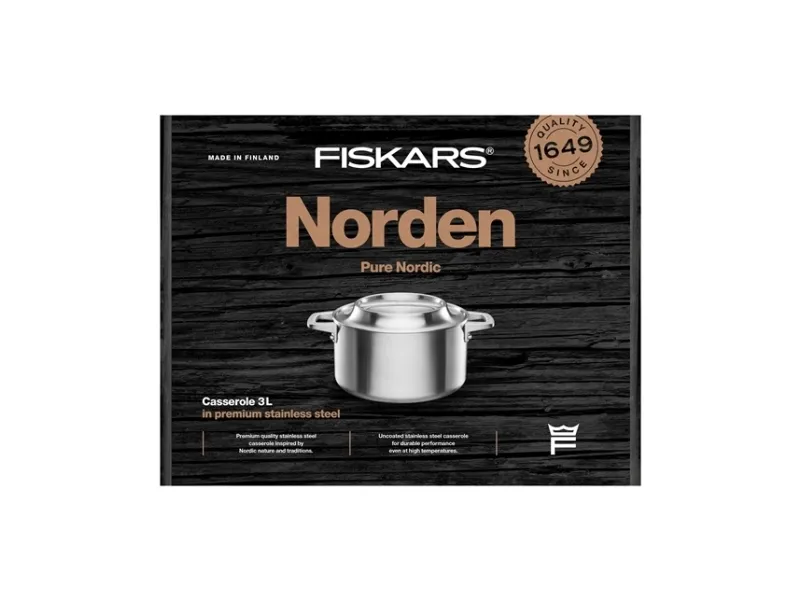 Fiskars 1067639, 3 L, Rund, Rustfrit stål, Rustfrit stål, Ingen belægning, Rustfrit stål