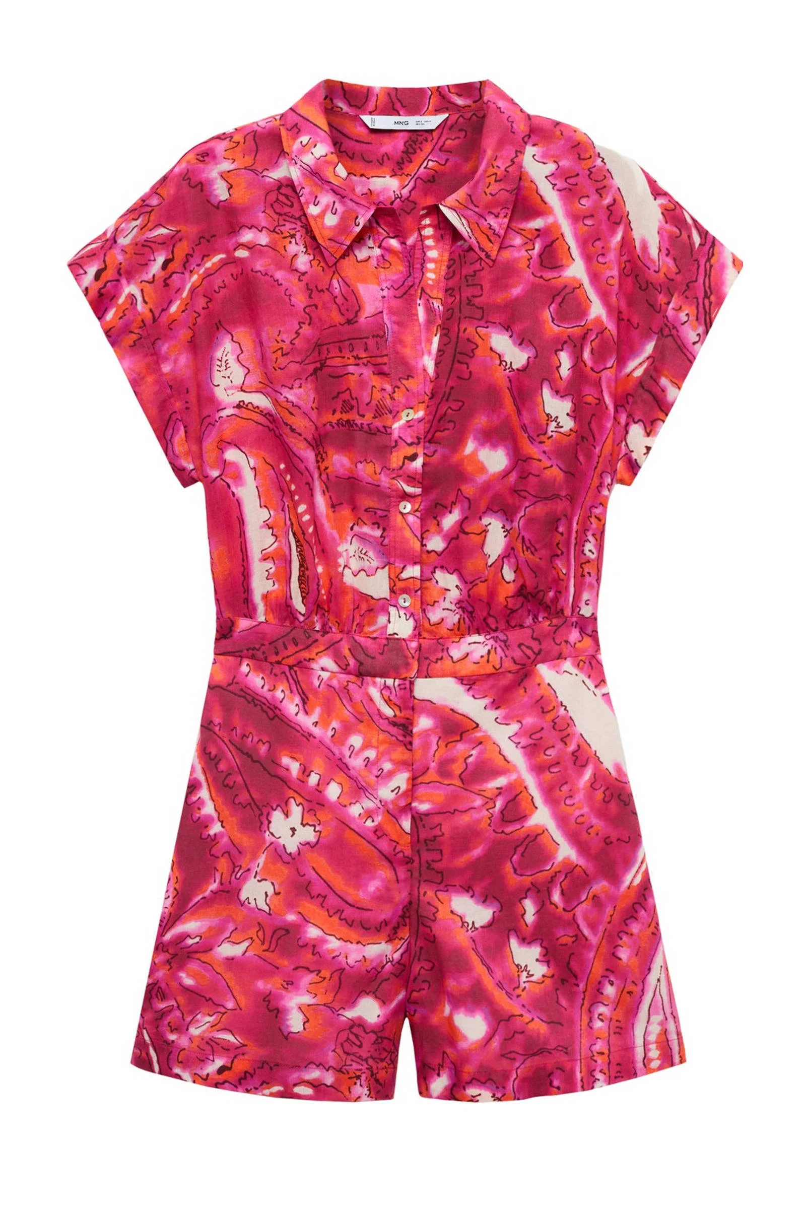 Mango playsuit met all over print roze