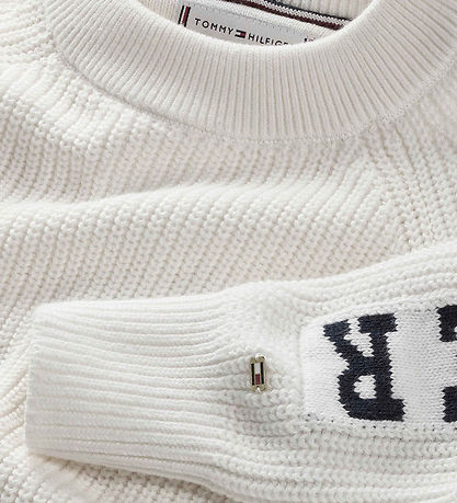 Tommy Hilfiger Bluse - Strik - Monotype - Ancient White