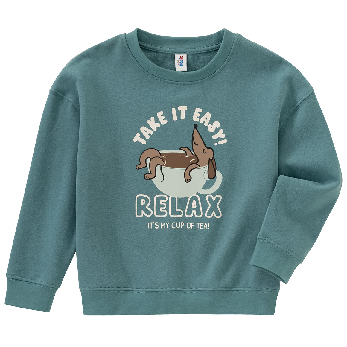 Topolino Kinder Sweatshirt  mit lustigem Print dunkeltürkis