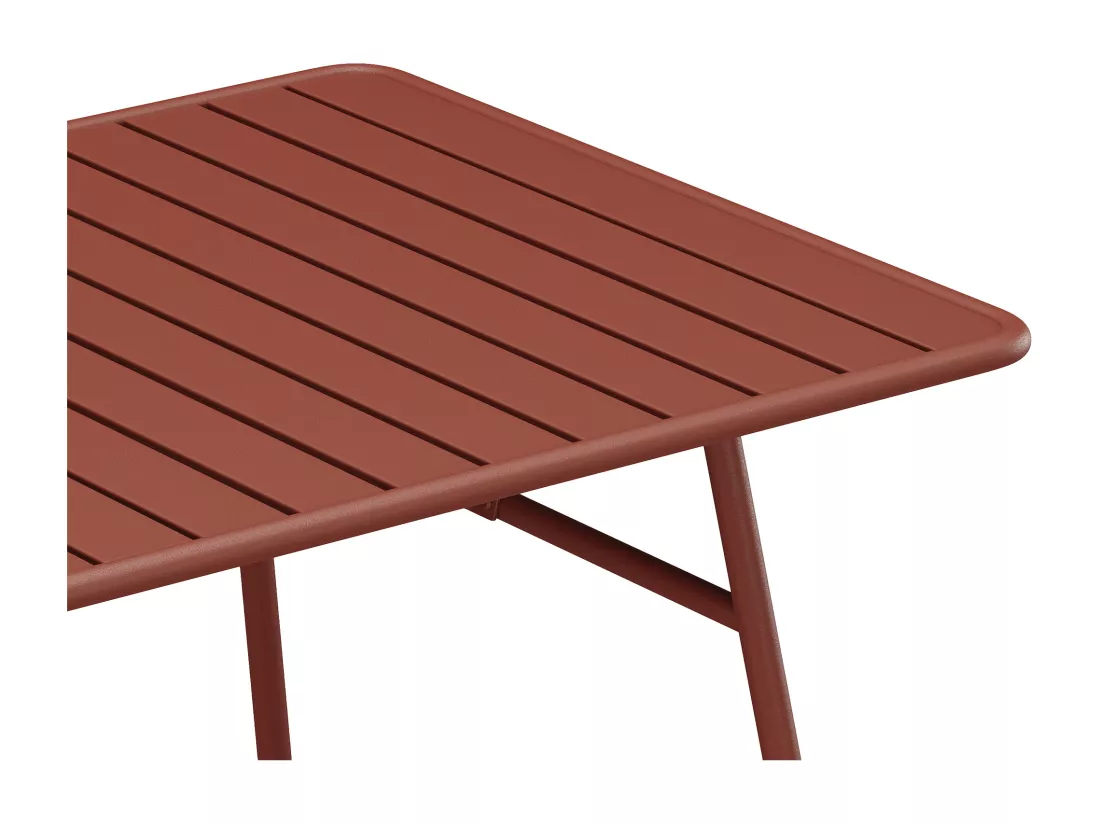 Table de jardin L.200 cm en métal - Terracotta - MIRMANDE de MYLIA