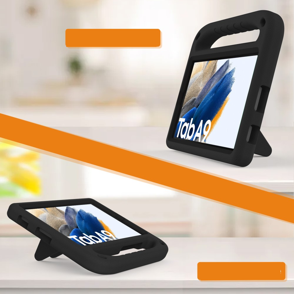 Samsung Galaxy Tab A11 / A9 Stossfeste Kinder Schaumstoff Hülle mit Griff   Kickstand - Schwarz