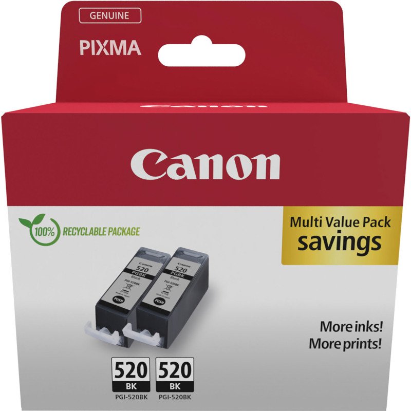 Canon PGI520 Pack 2 cartouches noire pour imprimante jet d'encre