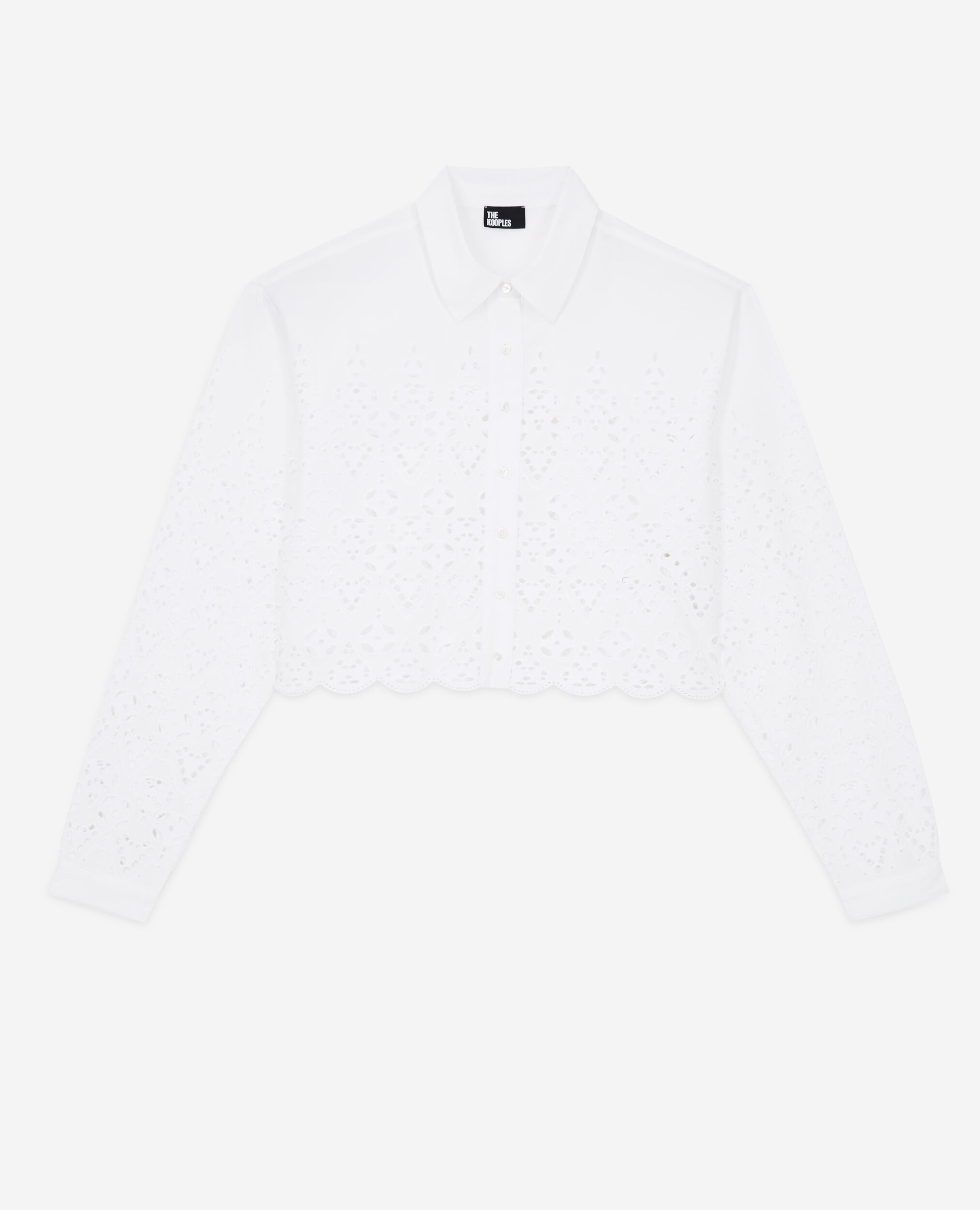 Chemise courte blanche avec broderie Anglaise