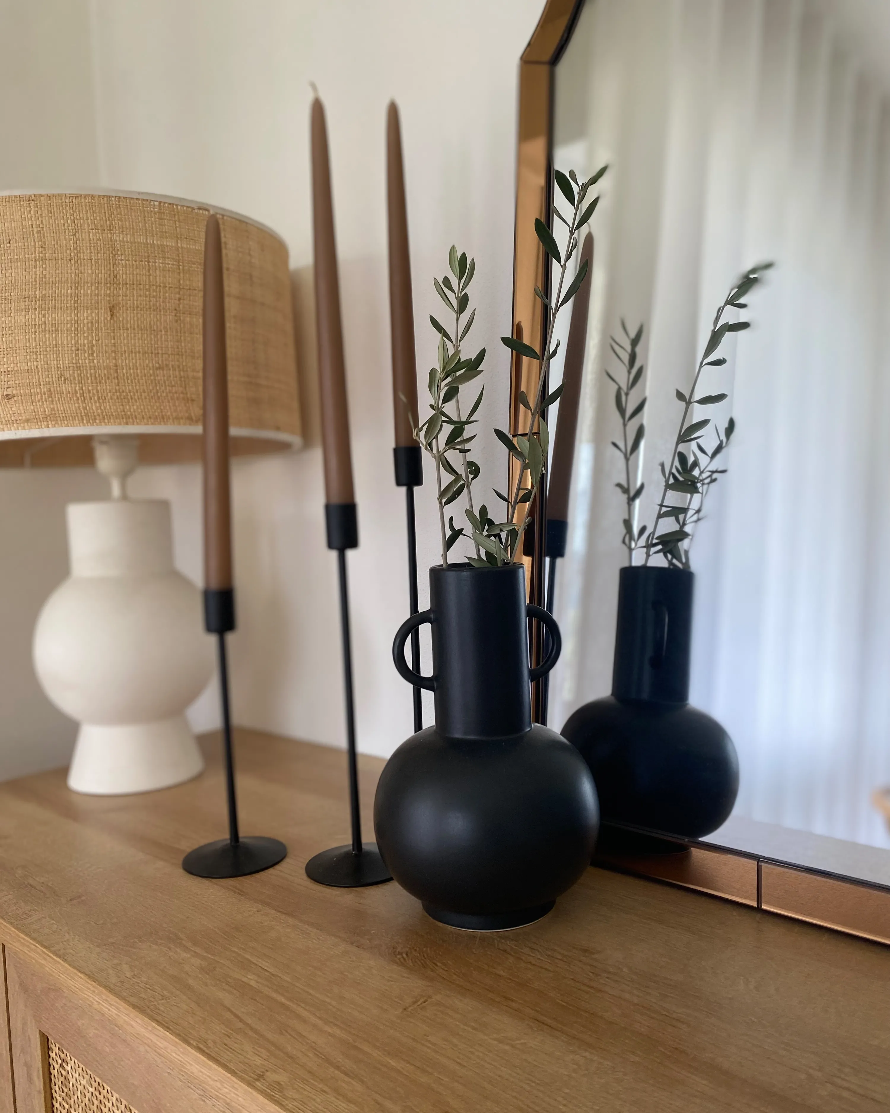Bloemenvaas PEREA Keramiek 26 cm Zwart