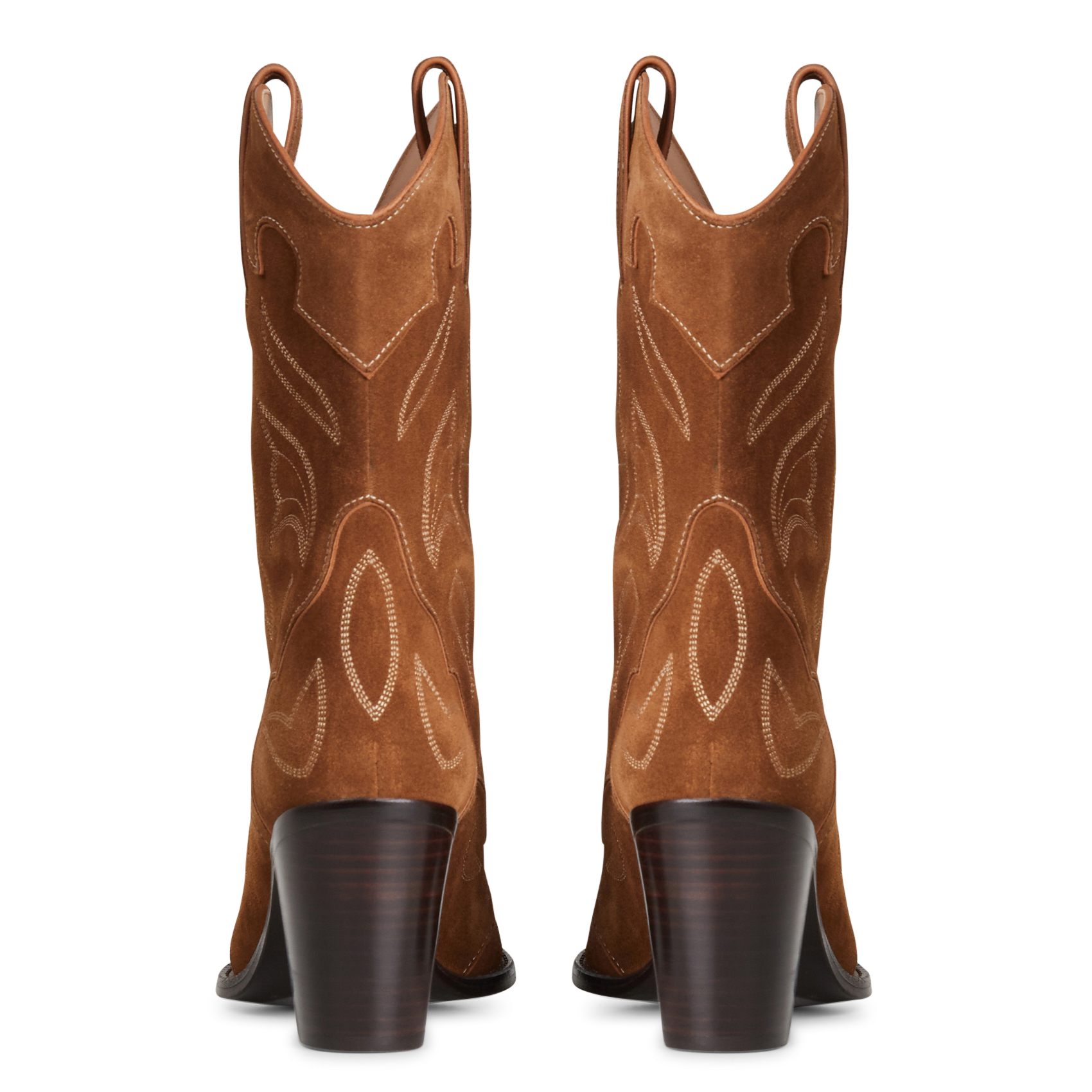 ANDREA 80 - Bottes western en cuir velours| Marron