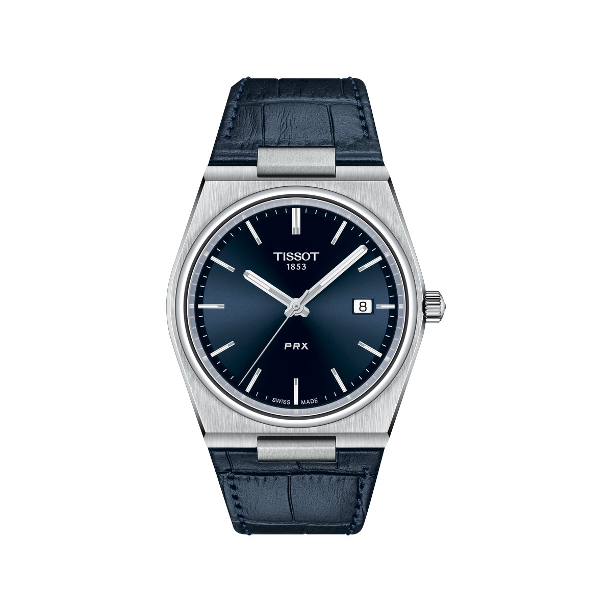 Montre TISSOT homme acier bracelet cuir bleu