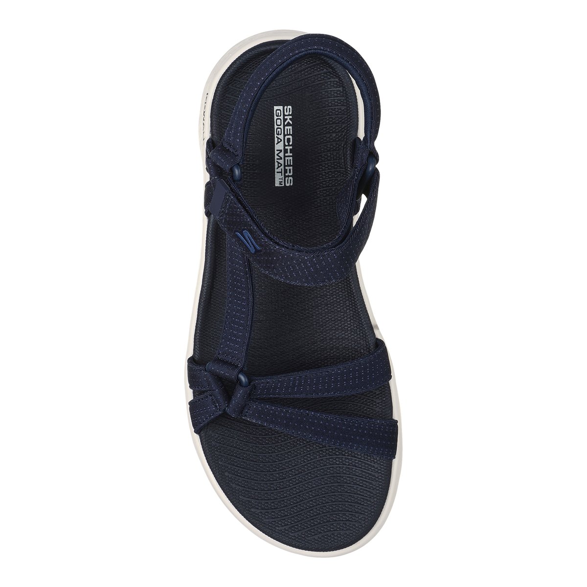 2X les points-Gowalk_flex-Sandales à lanières - Talon plat - Marine