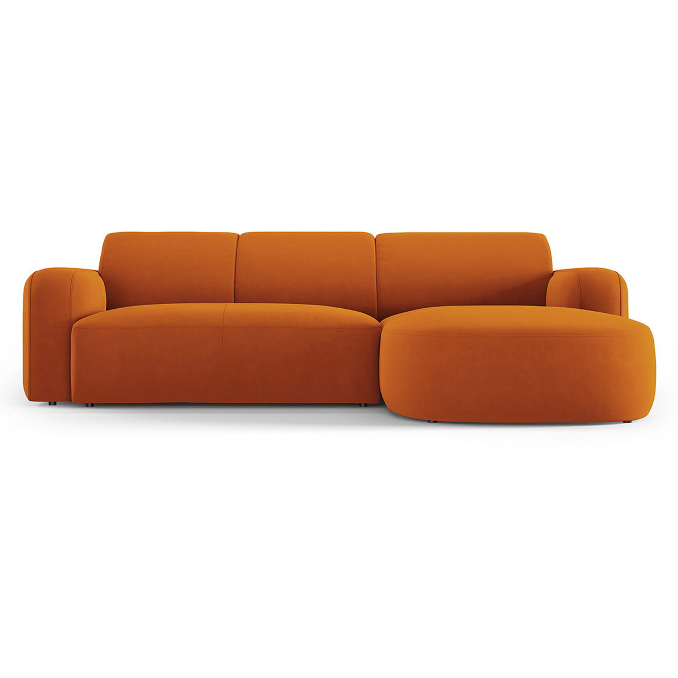 Mazzini Sofas Canapé d'angle droit Velours Jasmin 4 Places terracotta - 250x170x72 cm