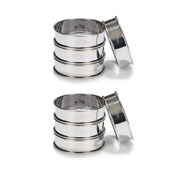 Lot de 8 cercles à tartes en inox 8cm