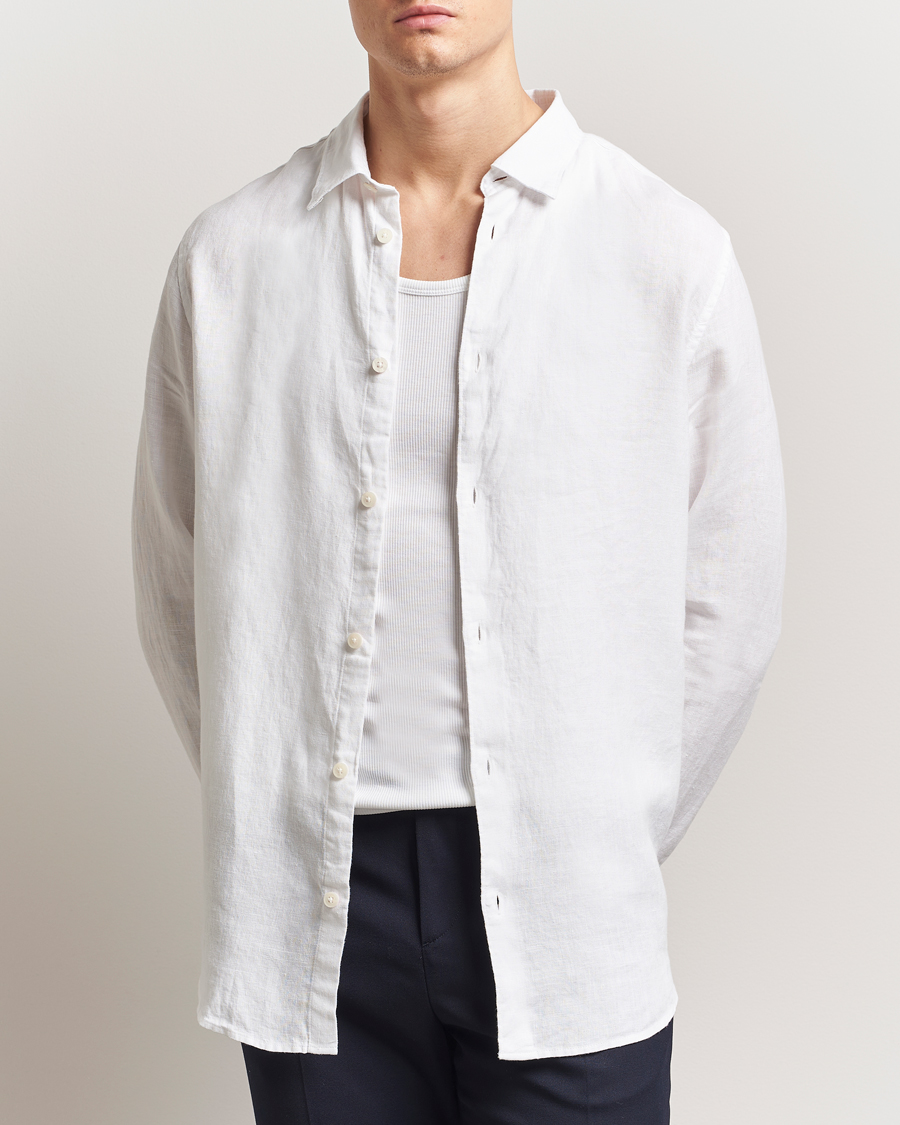 NN07 Enzo Linen Shirt White