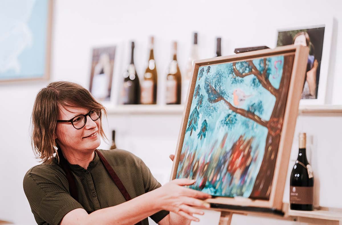 Paint & Drink mit Strukturpaste Frankfurt (Nordend)