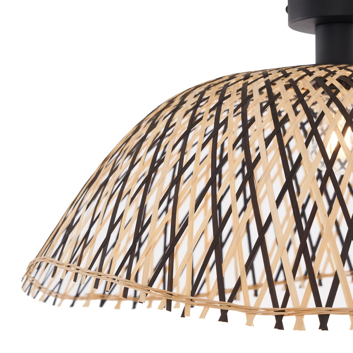 Art Deco plafondlamp zwart bamboe 60 cm - Alka