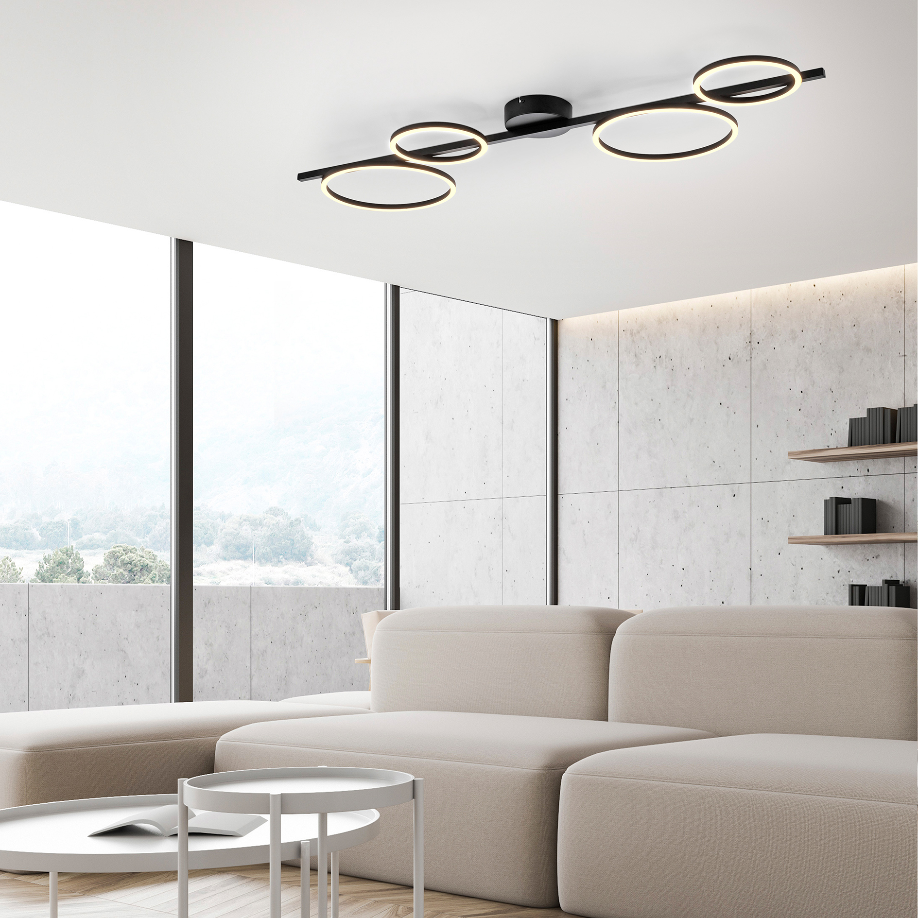 LED-Deckenleuchte - schwarz - dimmbar