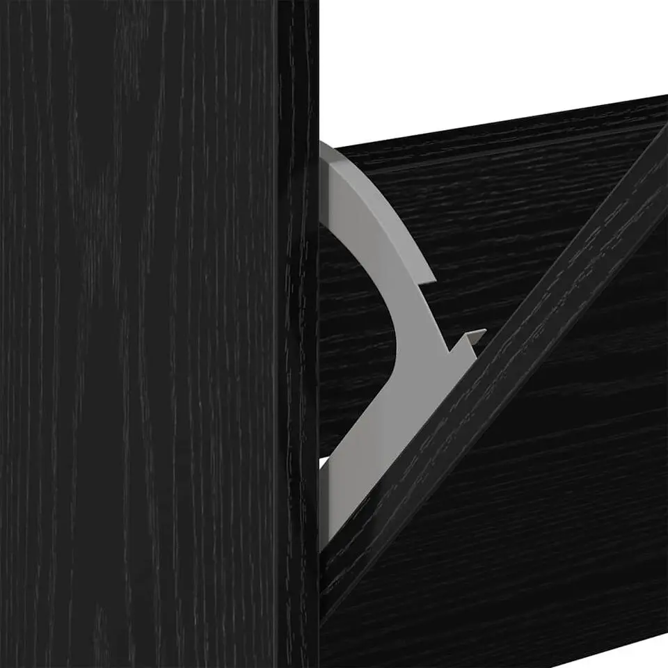 vidaXL - Schoenenkast met 3 kleppen 9 paar - Zwart eiken - 80x21x125,5 cm