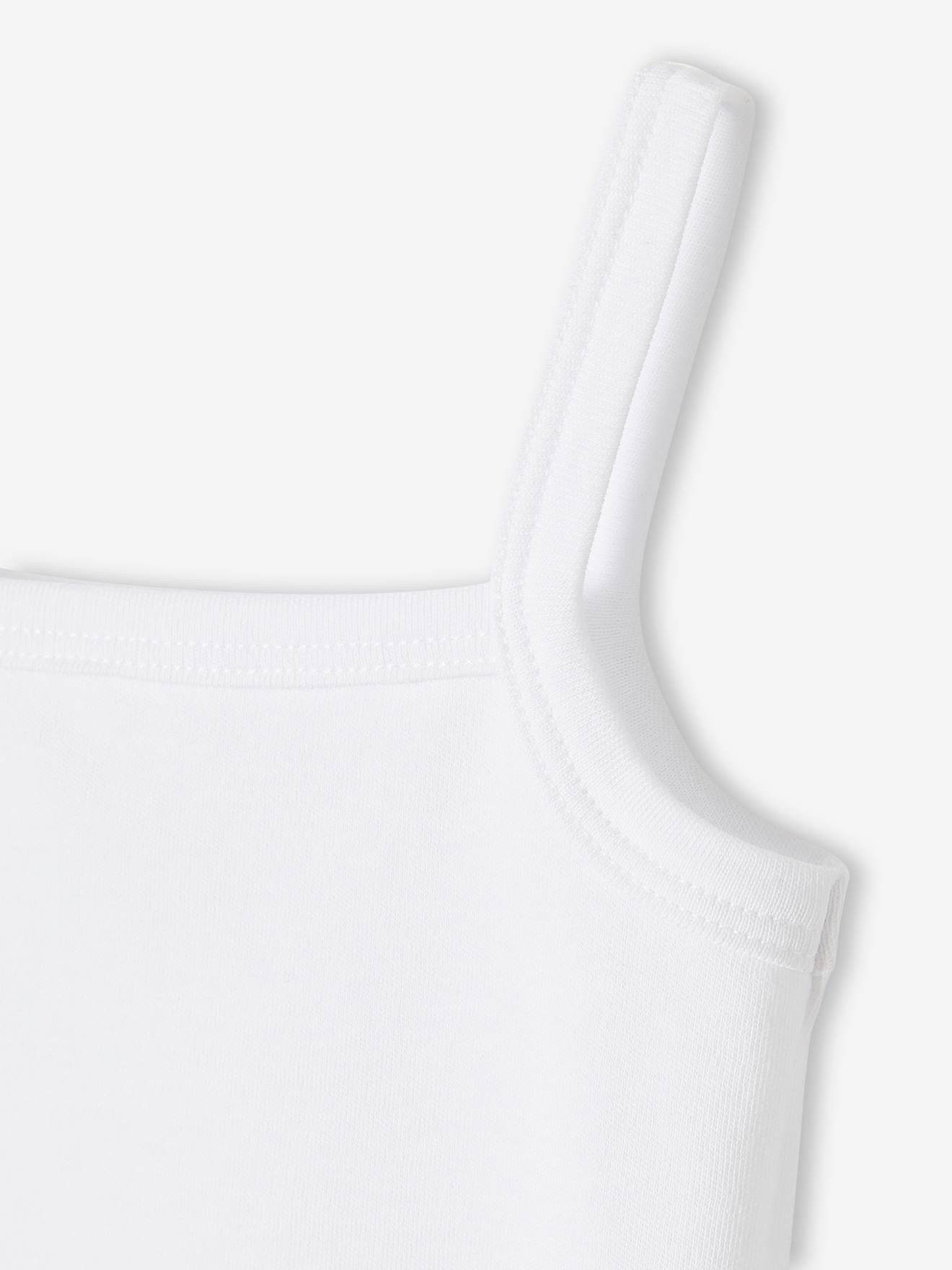 Conjunto de 5 bodies de bebê em malha interlock com alças finas, branco claro, bicolor/multicolorido