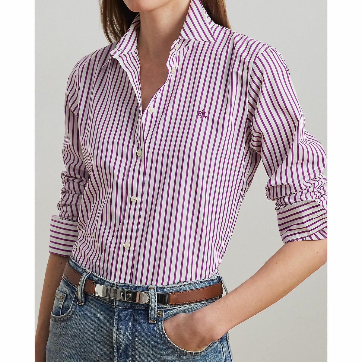 Blusa listrada de mangas compridas LAUREN RALPH LAUREN