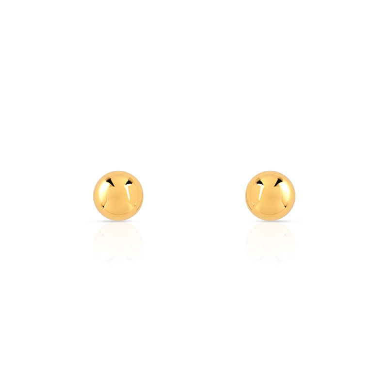 Boucles d'oreilles or 375 jaune boules polies