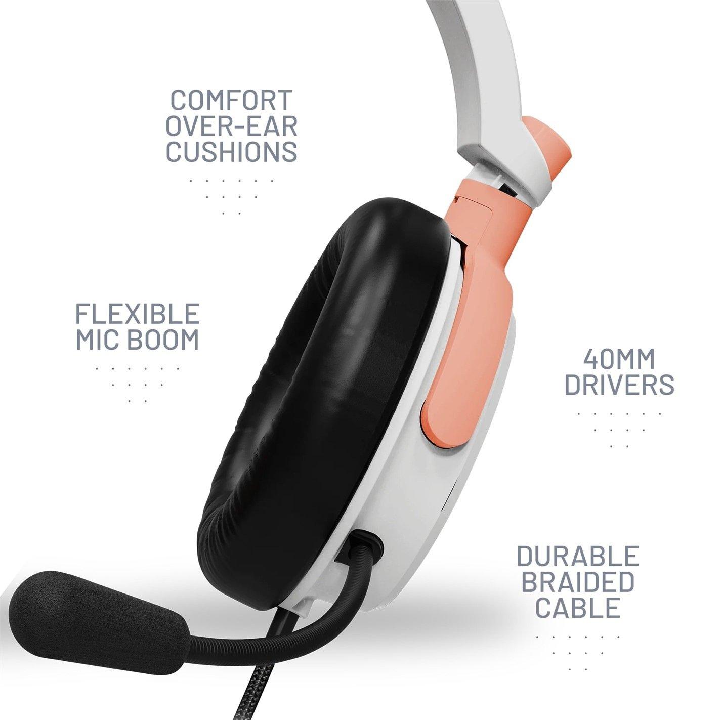 Stealth GAME C6 100 Burst Gaming Headset PS4 PS5 XBOX Switch And PC Peach And White