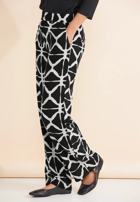 Loose Fit Print Hose - Black