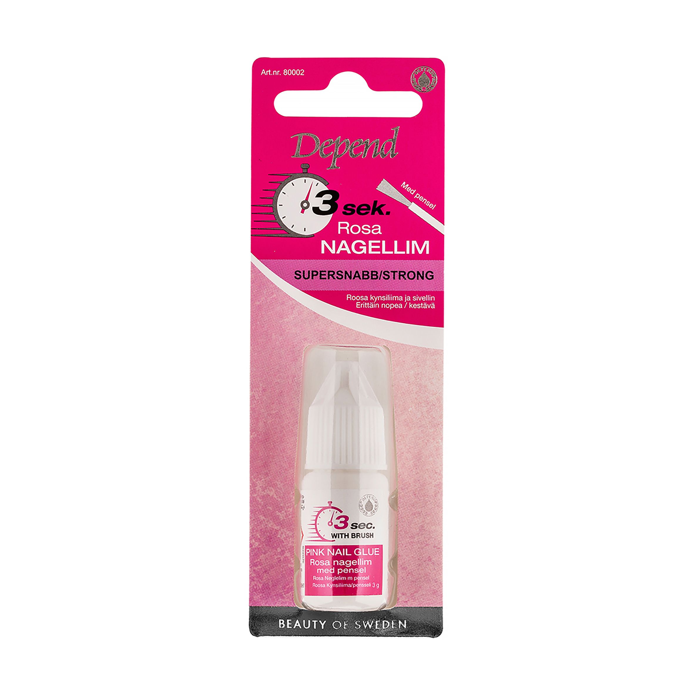 Neglelim Rosa med pensel 3sek