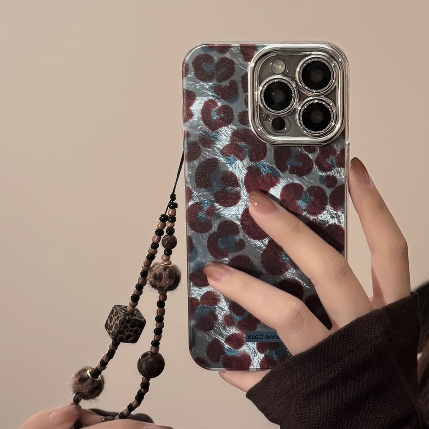 kloudkase - Luipaardprint telefoonhoesje / bandje / set - iPhone 16 Pro Max / 16 Pro / 16 Plus / 16 / 15 Pro Max / 15 Pro / 15 Plus / 15 / 14 Pro Max / 14 Pro / 14 Plus / 14 / 13 Pro Max / 13 Pro / 13 / 13 Mini