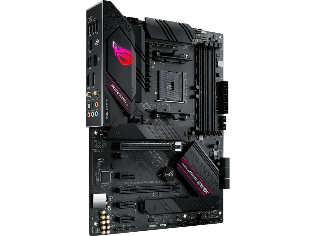 ASUS ROG STRIX B550-F GAMING WIFI II - Bundkort - ATX - Socket AM4 - AMD B550 Chipset - USB-C Gen2, USB 3.2 Gen 1, USB 3.2 Gen 2 - 2.5 Gigabit LAN, Wi-Fi 6, Bluetooth - onboard grafik (CPU påkrævet) - HD Audio (8-kanaler)