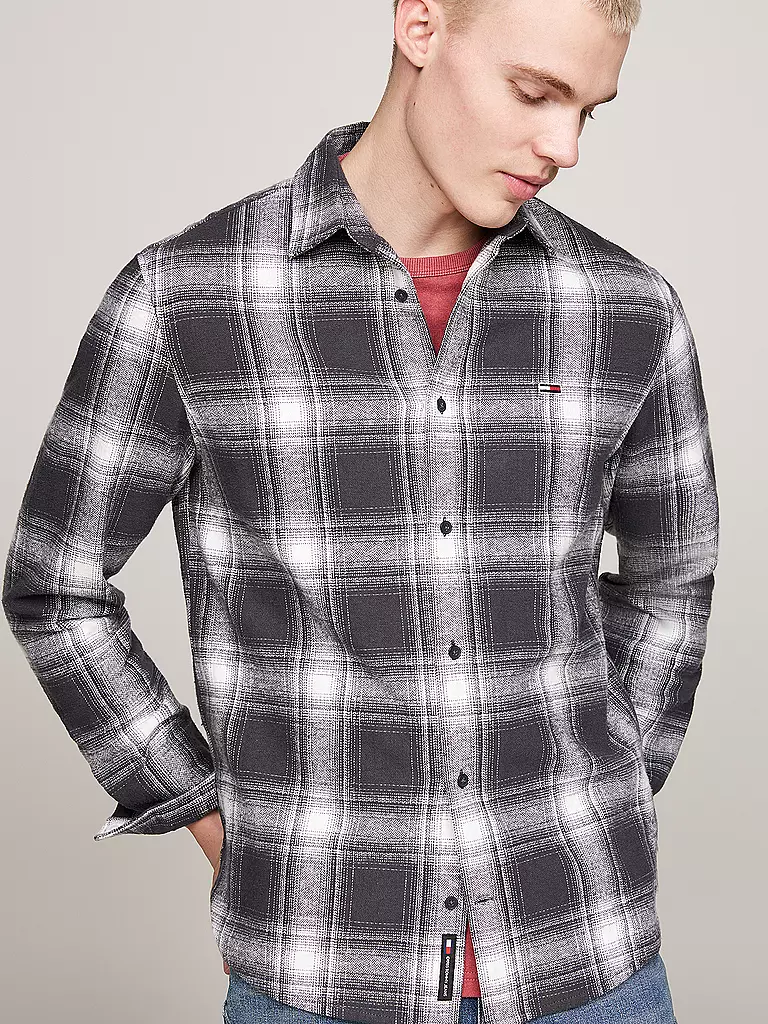 TOMMY JEANS Flanellhemd  grau