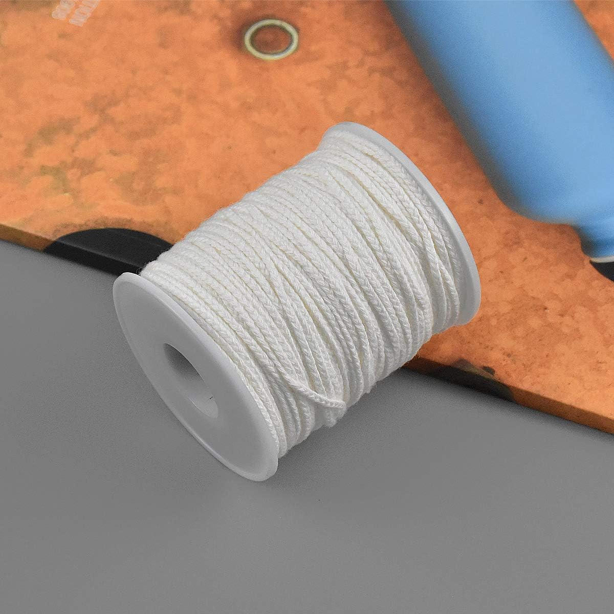 (30m) Baumwoll Kerzen Docht Rolle Geflochtener DIY Flachdocht - Weiss