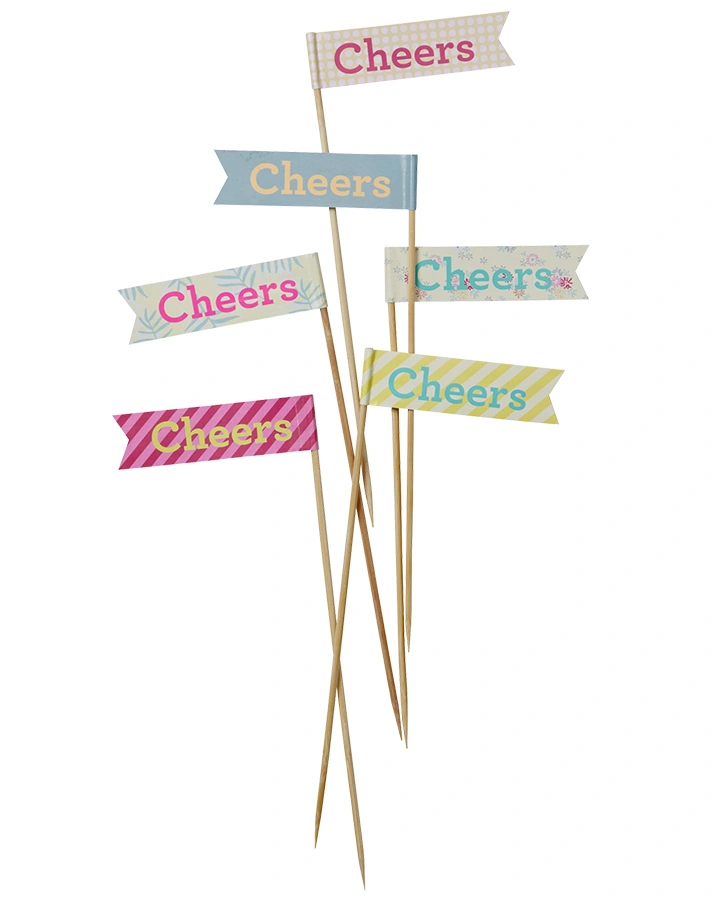 Partypicker DECO FLAGS 12er-Pack in weiß/rosa