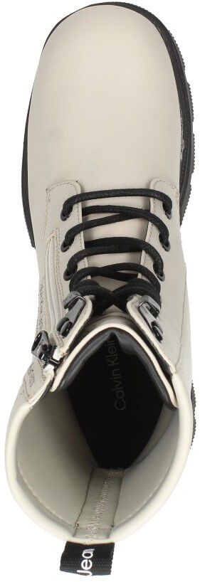 Calvin Klein Chunky Combat Laceup Zip gebroken wit