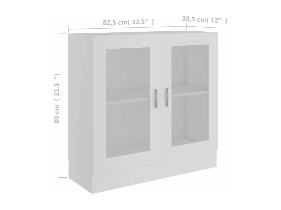 Armoire à vitrine Blanc 82,5x30,5x80 cm Aggloméré