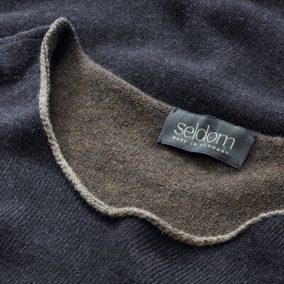 Herrenpullover Merinowolle, Blaubraun