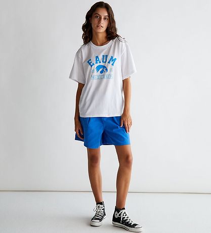 Grunt T-Shirt - Pliketone - Weiß m. Blau Print