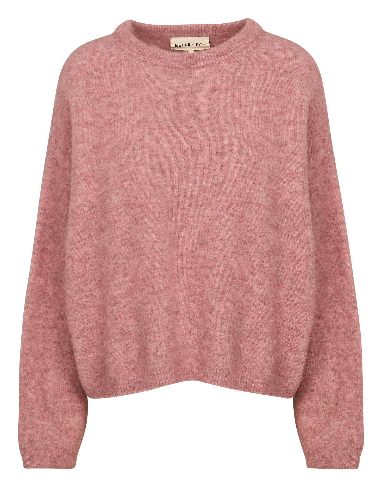 DEVON - Pull ample col rond en alpaga mélangé | Rose