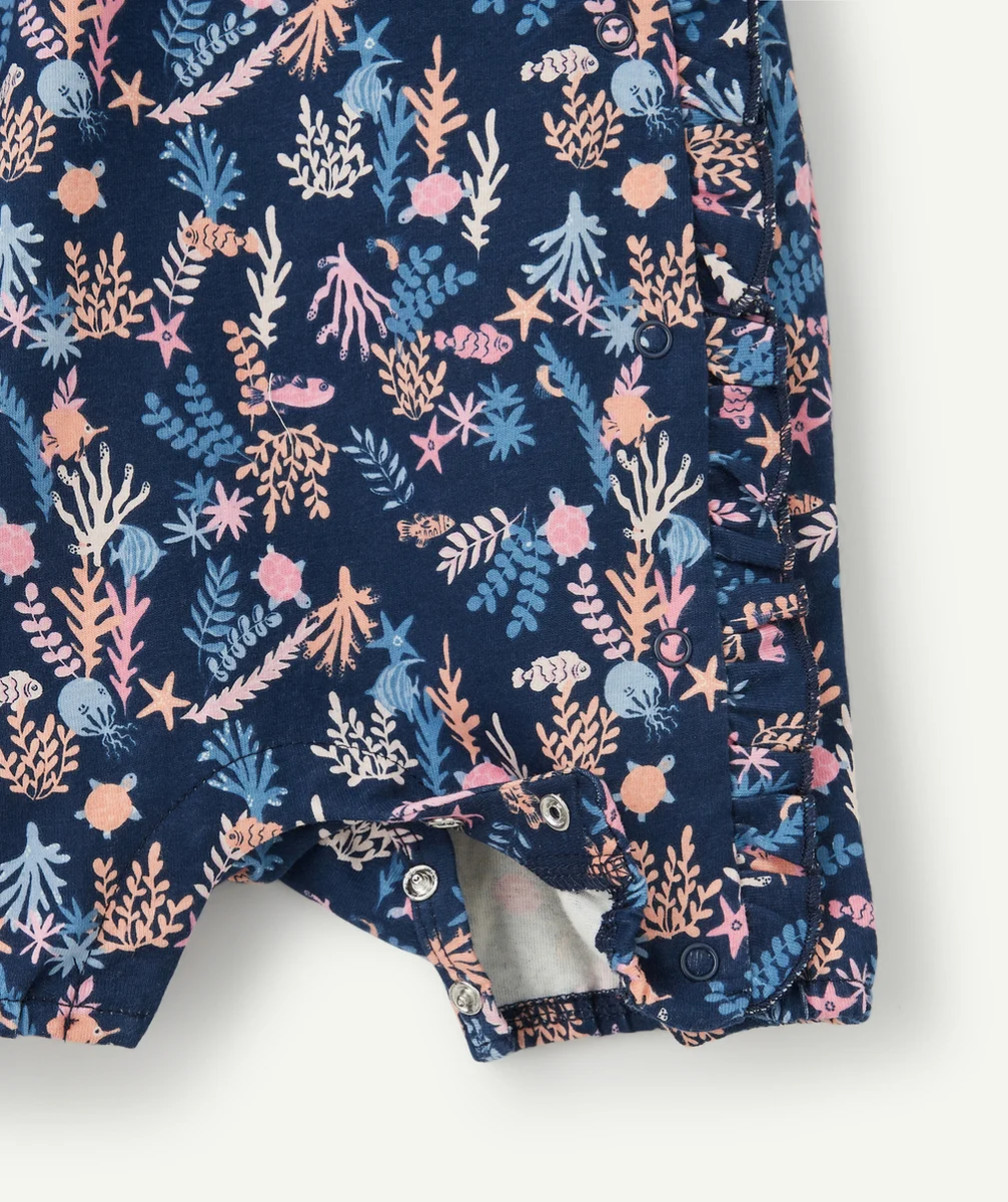 DORS BIEN SHORT EN COTON BIO BLEU MARINE ET IMPRIMÉ