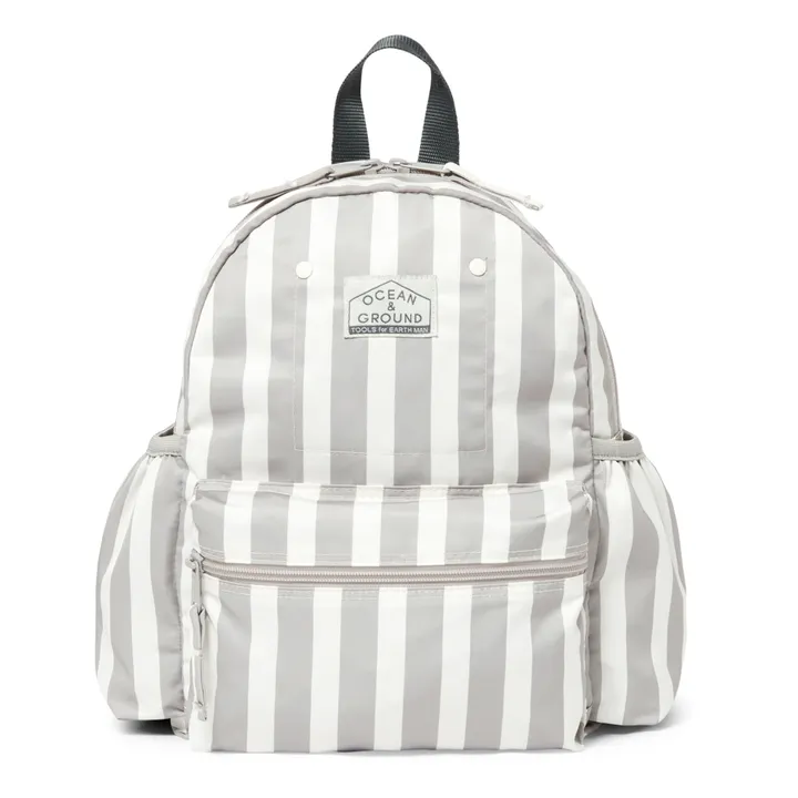 Ocean&Ground Sac à Dos Rayé | Gris clair