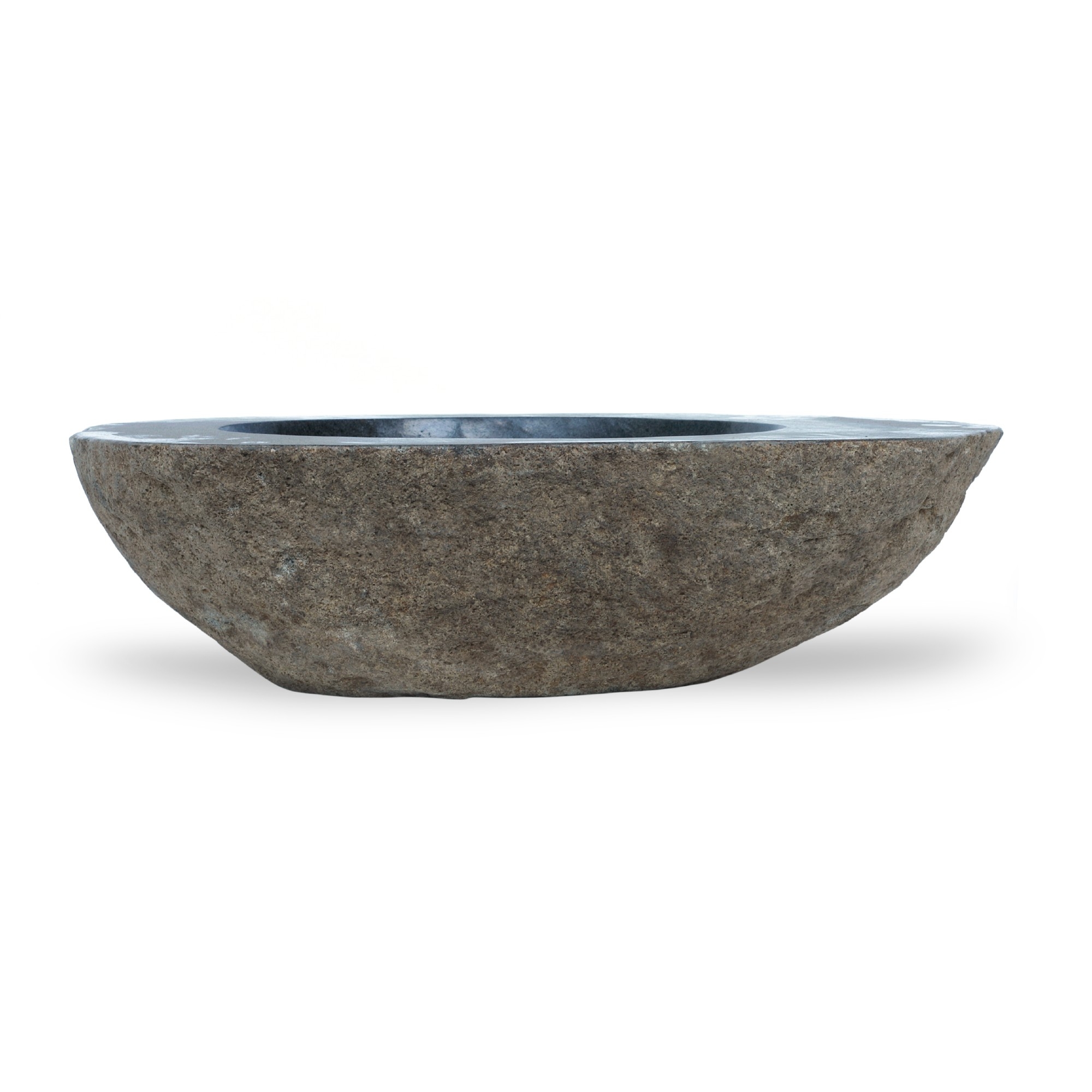 Natursteinwaschbecken rund Riverstone, dunkelgrau, T 46 cm, B 57 cm, H 15 cm von fischer's lagerhaus