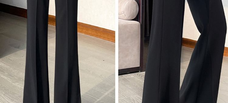 NEUF - Effen, uitlopende broek met elastische taille en split voor zwangerschap
