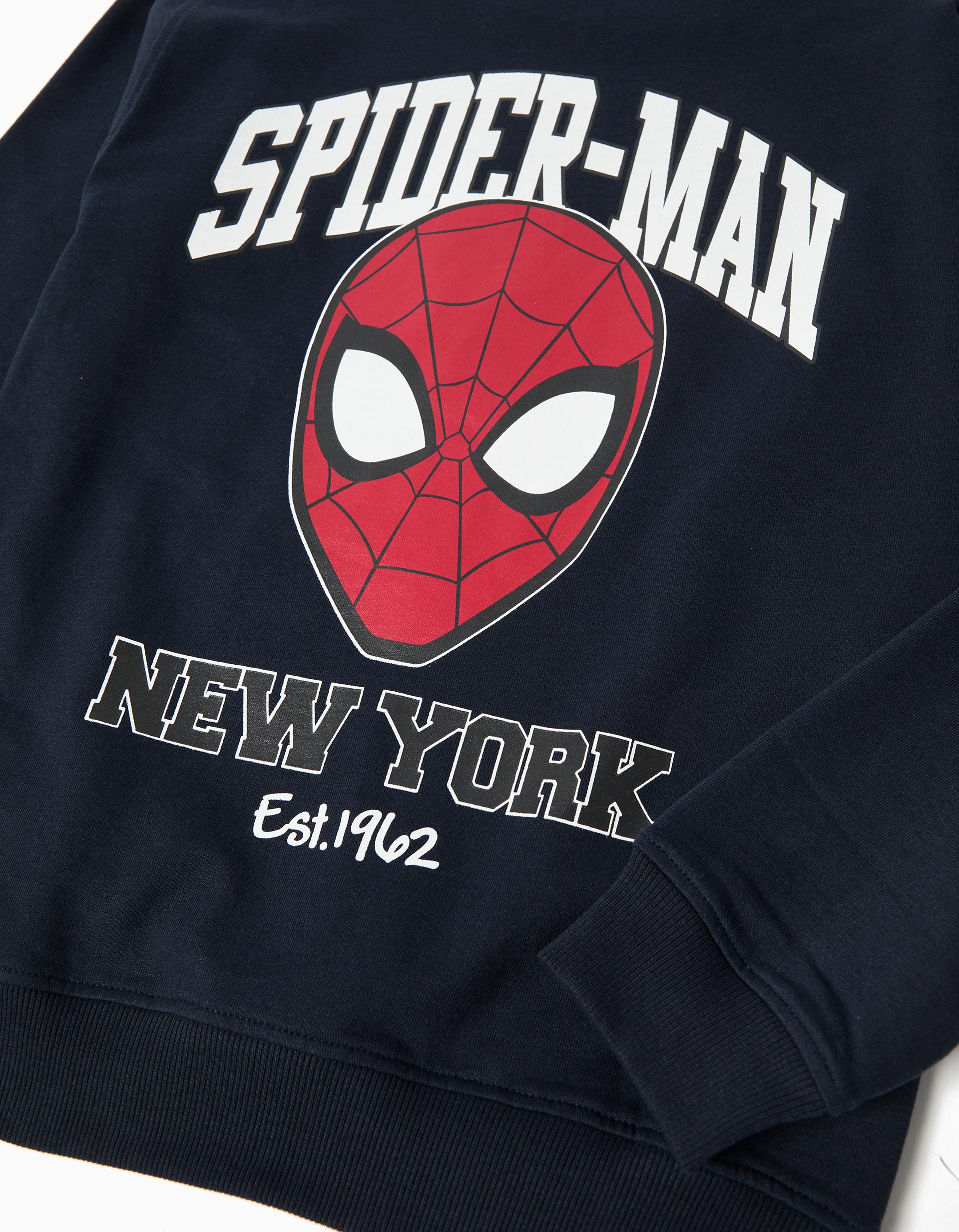 Conjunto Sweatshirt e Calças de Felpa 'Spider-Man', Menino, Azul Escuro