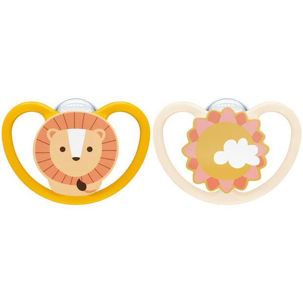 Lot de 2 Sucettes SPACE NUIT 0-6m Lion/Ciel - NUK