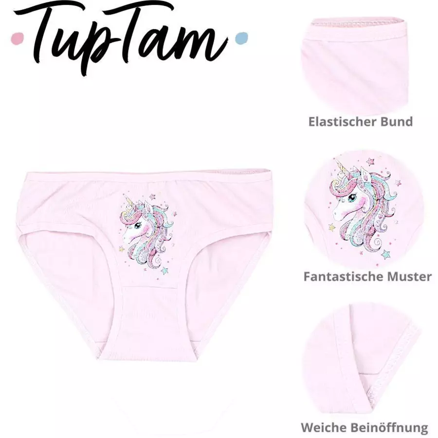 TupTam Mädchen Slips mit Aufdruck 10er Pack graublau