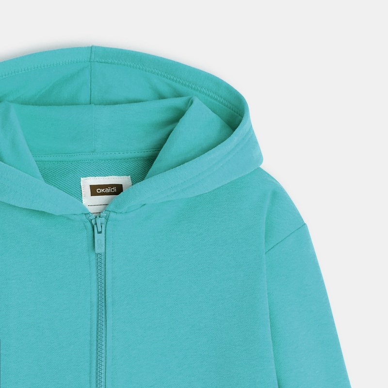 Sweat zippé à capuche bleu garçon