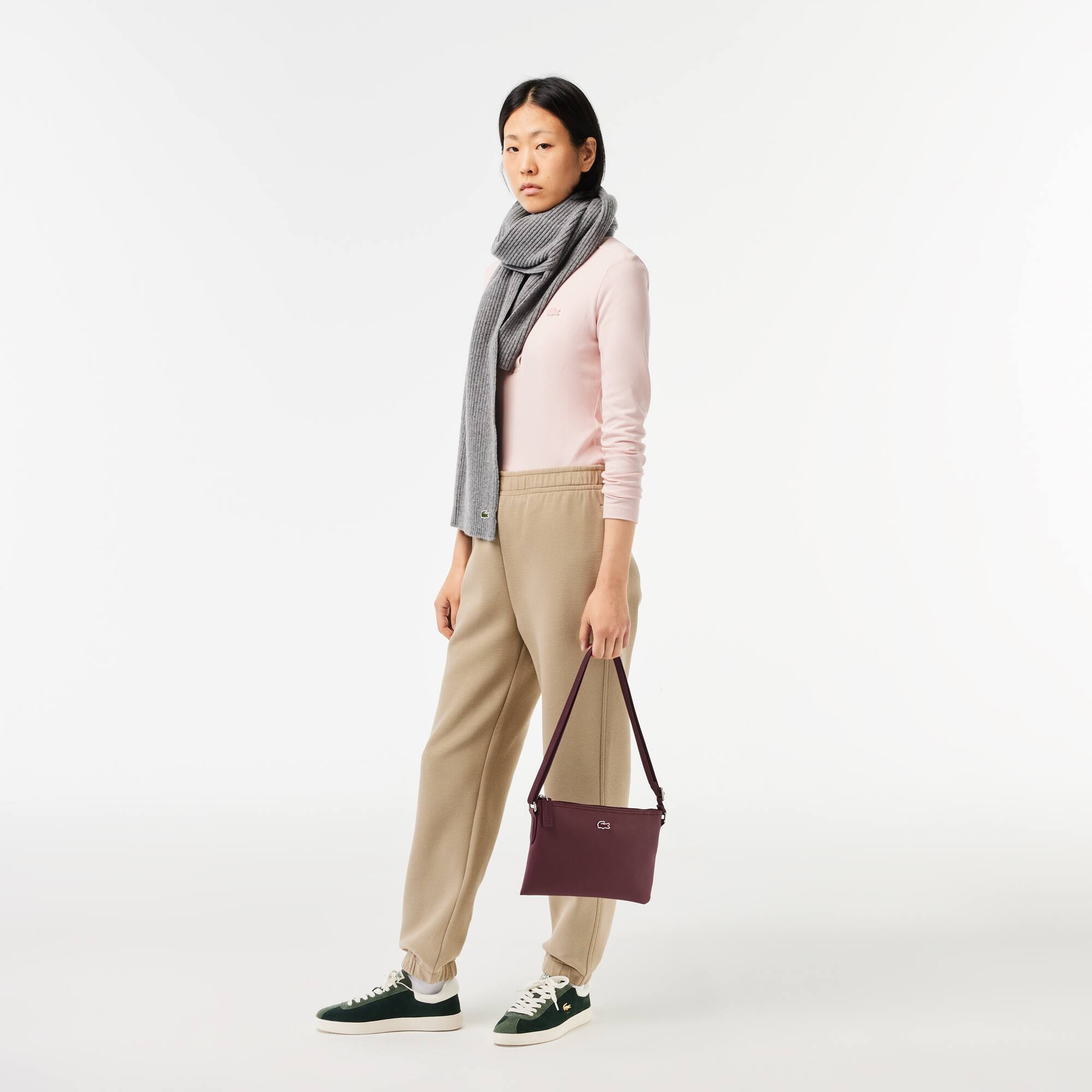 Polo Lacoste slim fit à manches longues en piqué stretch Manches Longues - Rose - Lacoste - Femme