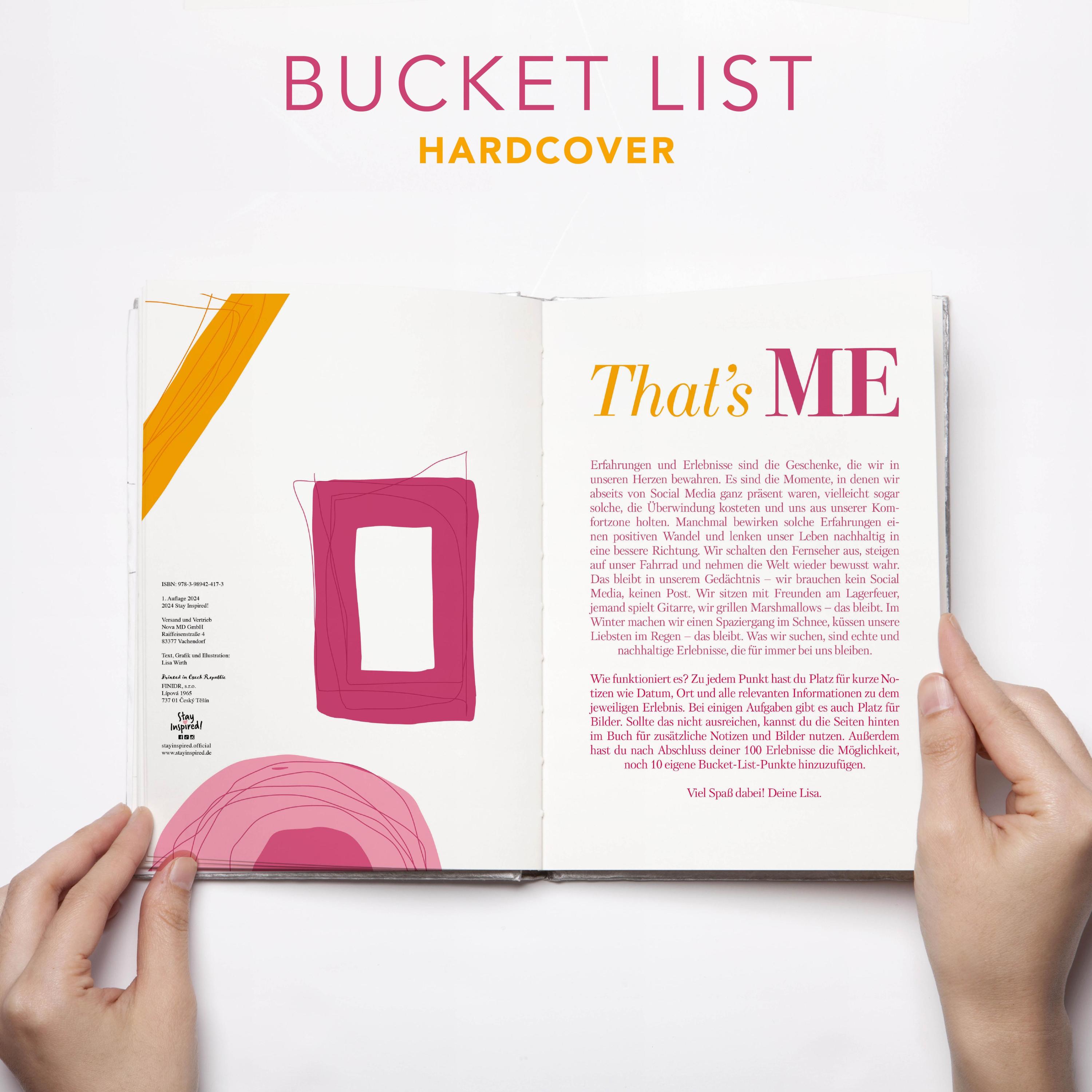 That's Me Bucket List | Das ultimative Bucket List Buch für ein erfülltes Leben | Das Ausfüllbuch für 100 unvergessliche Erlebnisse und Momente | 100 Dinge, die man im Leben getan haben muss