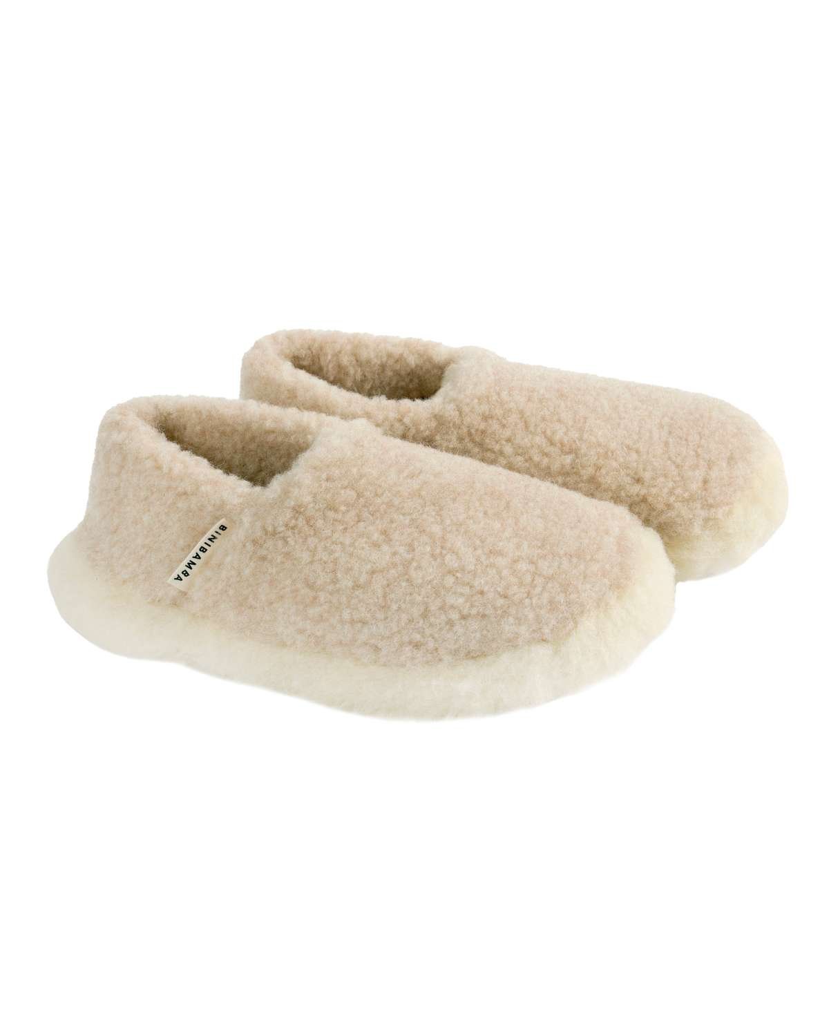 Ulltøfler Dame – Ullfleece og Skinn – 100% Merino | Mama Snuggle Slips