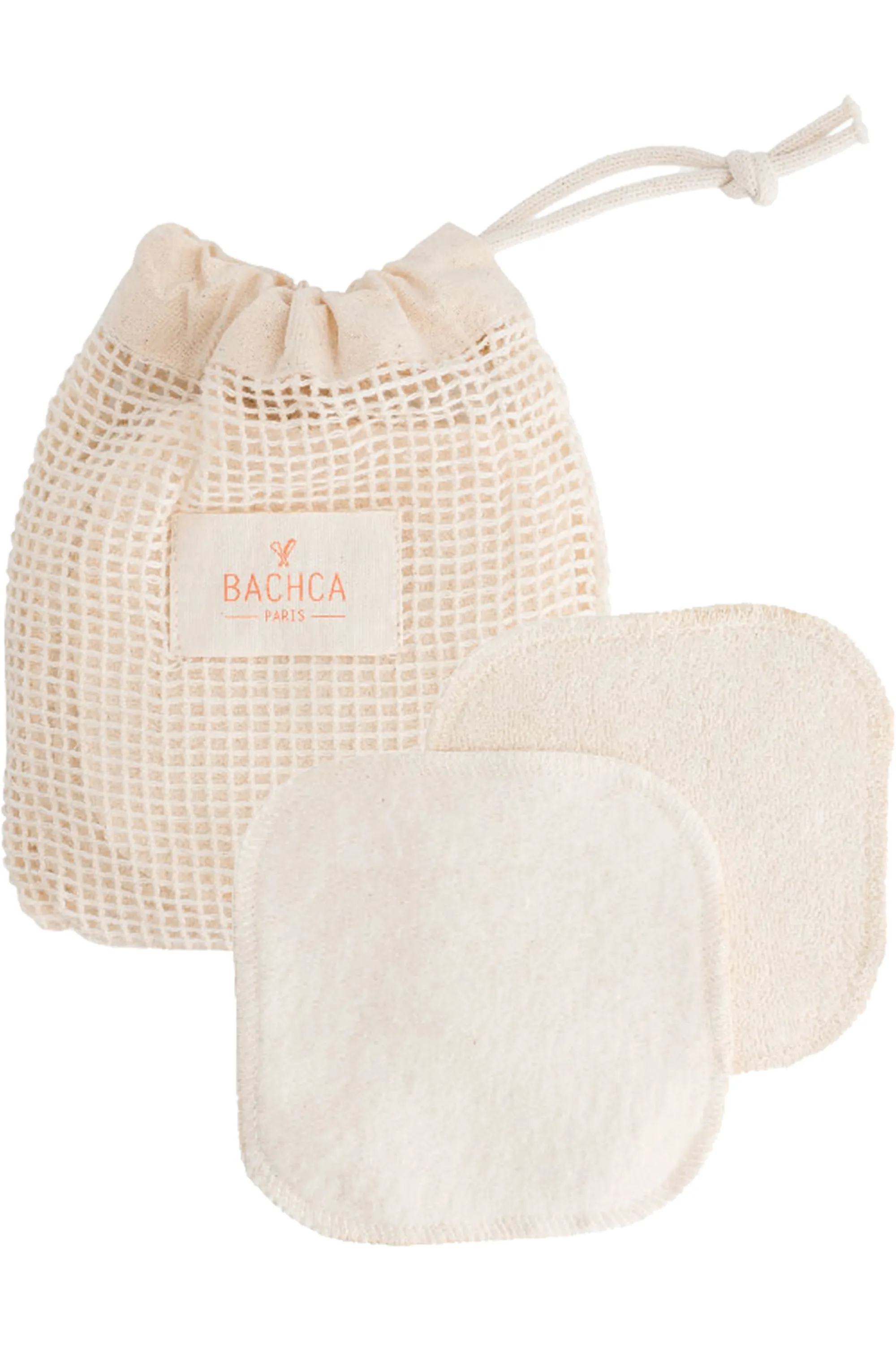 Bachca 7 carrés démaquillants réutilisables + filet de lavage