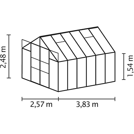 Uranus 9900 drivhus - aluminium