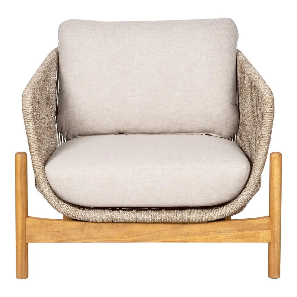 Fauteuil Acacia Bruin/Beige - 78,5x86x72cm - Terracina